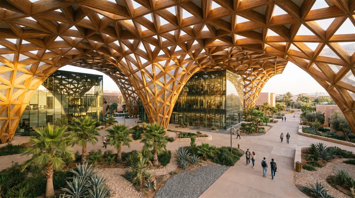 Campus UM6P de Laâyoune — canopée architecturale